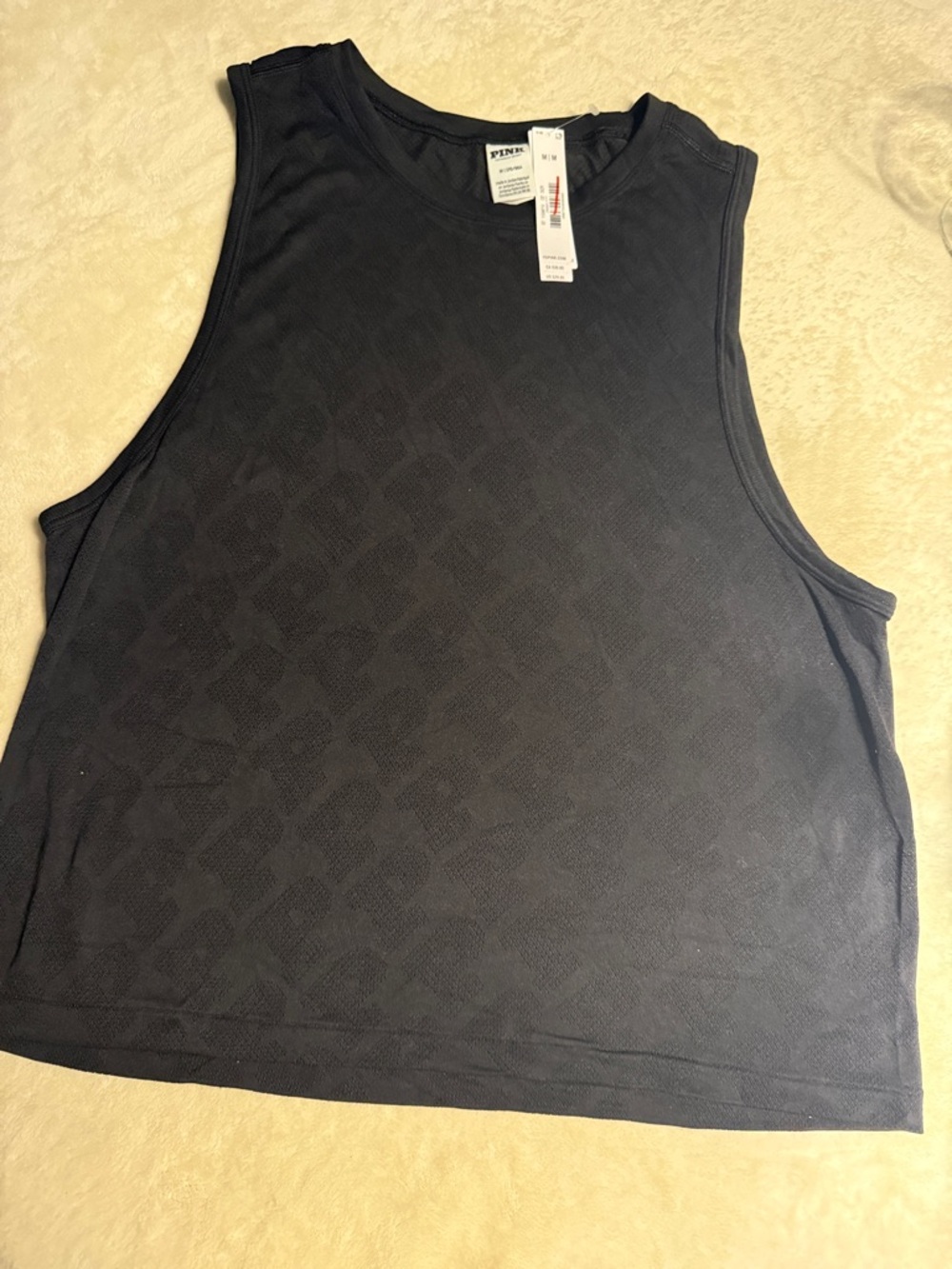 Victoria's Secret PINK Black Crewneck Tank Top